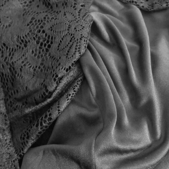 AB Studio Size Large Top Victorian Lace Swing Sleeveless Black Lined Tank NEW - Picture 9 of 13